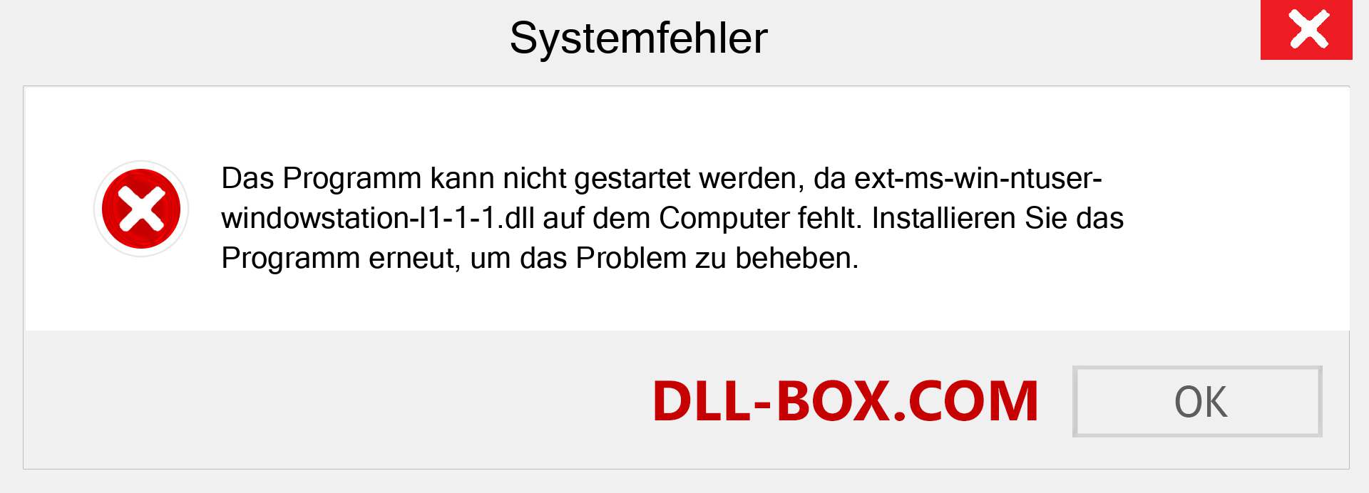 ext-ms-win-ntuser-windowstation-l1-1-1.dll-Datei fehlt?. Download für Windows 7, 8, 10 - Fix ext-ms-win-ntuser-windowstation-l1-1-1 dll Missing Error unter Windows, Fotos, Bildern